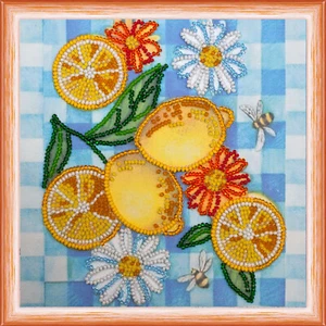Perlenstickset "Die Sommerlimonen" Größe 5,9"x5,9" / 15,0x15,0 cm - Bild 1 von 5