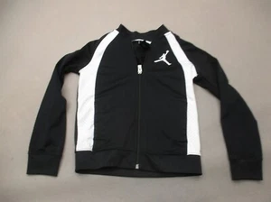 Air Jordan Size 4-5 Boys Black Full Zip High Neck Pocket Athletic Jacket 869 - Picture 1 of 6