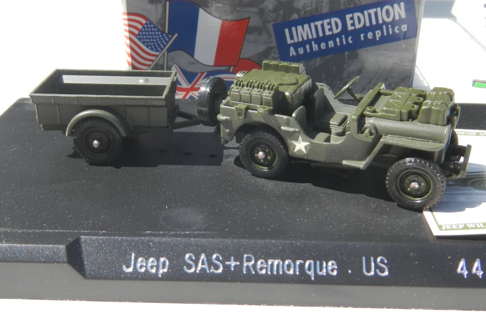 Solido Willys Jeep SAS & Trailer 50th Anniversary Liberation of France 44/94 - Image 1 of 4