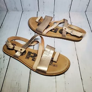 Sorel Sandal Ella Flat Criss Cross Leather WMNS Sz 10.5 Slingback MTLLC Bronze - Picture 1 of 9