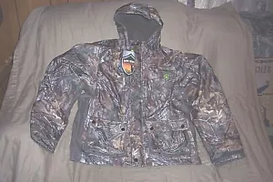 Boys Xl Camo Hunting Jacket Realtree Camo Jacket Lined Rain Coat Rain Jacket $50 - Picture 1 of 6