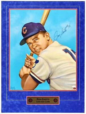 1/1 💥Ron Santo💥 Chicago Cubs Signed 24x32 Canvas Art Gary Longordo Autograph - Image 1 of 4
