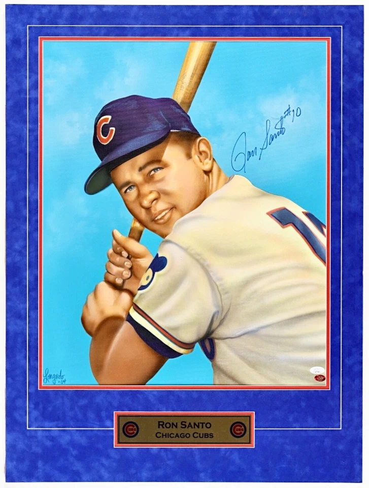1/1 💥Ron Santo💥 Chicago Cubs Signed 24x32 Canvas Art Gary Longordo Autograph - Image 1 of 4
