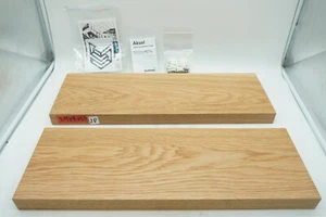 Coppia mensole galleggianti Shelfology KFSMWSS00WOCL Aksel rovere bianco massello satinato chiaro - Foto 1 di 4