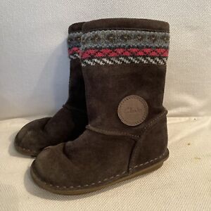 Clarks Boots Toddler Girls Brown Suede Size 8F