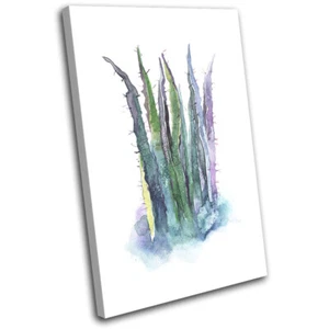 Botanical Jungle Tropical Cactus Floral SINGLE CANVAS WALL ART Picture Print - Picture 1 of 1