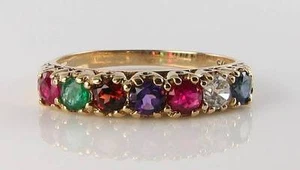 CLASSIC 9K 9CT GOLD REGARDS ETERNITY ART DECO INS BAND RING FREE RESIZE - Picture 1 of 5