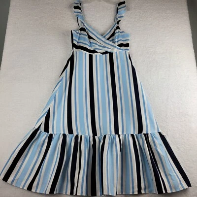 Платье миди Draper James в полоску без рукавов с подкладкой с оборками подол женское размер 10 - Изображение 1 из 4