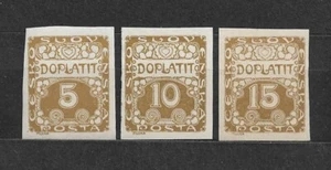Czechoslovakia 1919 MNH ** Mi P 1,2,3 Sc J 1,2,3 ALFONS MUCHA. Due Stamps - Picture 1 of 1