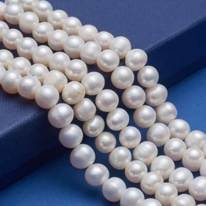 lot de 10 perles de culture d'eau douce naturelles 8-9 mm - Imagen 1 de 3