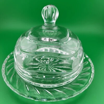 Plato de mantequilla de cristal Godinger Deco con tapa Foto 1 de 4