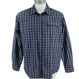 Wrangler Premium Quality Men's Sz L Long Sleeve Button Up Blue Plaid Shirt    U2 - Picture 1 of 9