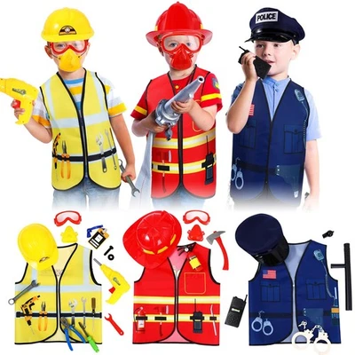 3 Sets Dress up for Play Age 3-7 Years Old,dress up Costumes Vest Set Police,... - Image 1 of 4