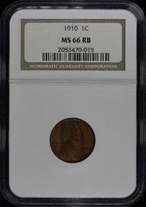 1910 Wheat Reverse Lincoln Cent 1C NGC MS66RB - Picture 1 of 2