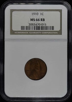 1910 Wheat Reverse Lincoln Cent 1C NGC MS66RB - Image 1 of 2