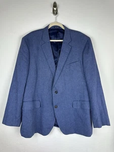 Stafford Signature Classic Fit Blazer Leinen Baumwollmischung Blau Größe 46R - Bild 1 von 14