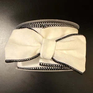 Holiday Time 18 Ft White Ribbon Black Trim 2.5 In Wide Decorative Crafts Gifts - Picture 1 of 5