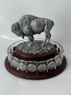 DANBURY MINT U.S. BUFFALO NICKELS IN CRYSTAL SLABS, 1918-1938, ROTARY DISPLAY - Image 1 of 4