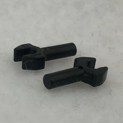 LEGO 48729b Barra Negra 1L con Clip Garra Mecánica - Bordes Cortados y Agujero en el Lateral (x2) Foto 1 de 3