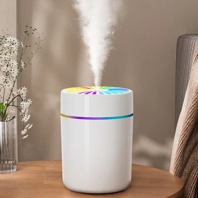 Humidificador compacto 190ML con luces LED de colores blanco Foto 1 de 4