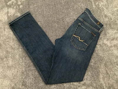 7 For All Mankind Jeans Mens Size 32x34 Blue Medium Wash Stretch Straight Leg - Image 1 of 4