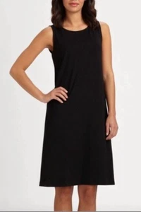 Vestido Eileen Fisher 100 % lana negro sin mangas línea A talla XS boda cóctel usado en excelente estado - Imagen 1 de 11