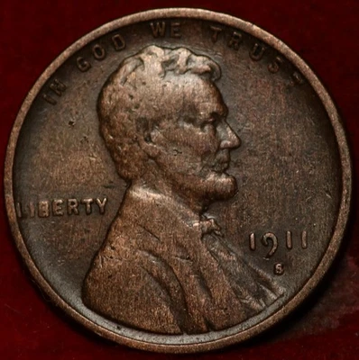 1911-S San Francisco Mint Copper Lincoln Wheat Cent - Image 1 of 2