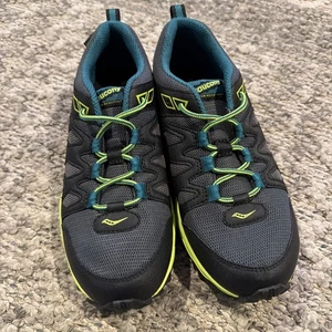 SAUCONY PEREGRINE SHIELD BLACK/LIME/BLUE TRAILLAUFSCHUHE JUNGEN 5 EU 37 UK 4 - Bild 1 von 6