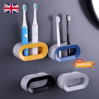 Electric Toothbrush Holder – Double Hole Wall-Mounted Self-Adhesive Bathroom Rac - Image 1 of 4