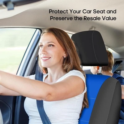 FH Group Waterproof Neoprene Car Seat Covers Front Set BLUE — 第 1/4 张图片