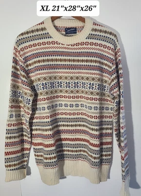 Vintage 80s Puritan Men's Mulitcolor Geometric Design Knit XL Sweater Made/USA - Image 1 of 4