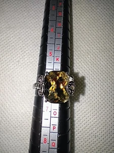 Vintage Sterling Silber 925 Ring mit braunem Topas und Markasiten Steinen Gr. 6-6,5 - Bild 1 von 11