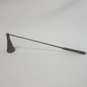 VTG Brass 10" Candle Snuffer Extinguisher Hinged Head - Picture 1 of 5