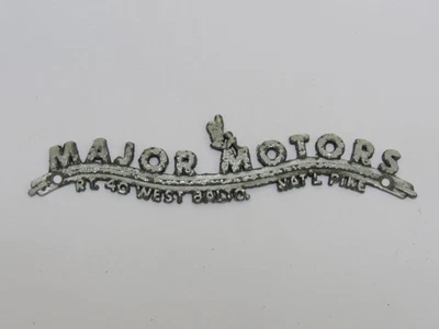 Etiqueta emblema insignia distribuidor de metal vintage de Major Motors Studebaker Baltimore Maryland Foto 1 de 2
