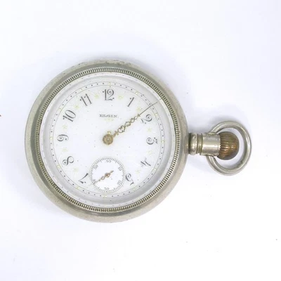 1901 Mens 18S 7J Ornate Elgin Grade 207 Silverode Pocket Watch - 9047819 - Parts - Image 1 of 3