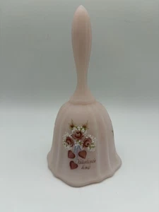 Fenton Valentines Day Roses Pink Satin Bell - Picture 1 of 10