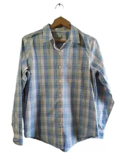 LL Bean Shirt Womens Size M Button Up Top Plaid Light Spring Colors Wrinkle Free - Picture 1 of 11