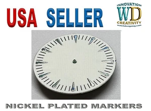 Uhr Zifferblatt Stundenmarkierungen vernickelt Silberbarren Indizes runde Indizes Teile - Bild 1 von 2