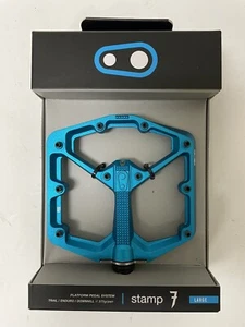 Crank Brothers STAMP 7 Platform Pedals for MTB Mountain Bike - BLUE - Large - Picture 1 of 2