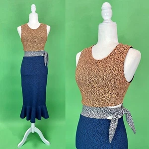 Opening Ceremony Color Block Tie Waist Lotus Dress - Size S/M - Picture 1 of 13