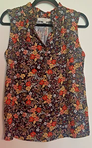 ***LOFT***Floral Sleeveless Blouse Tank size M - Picture 1 of 12