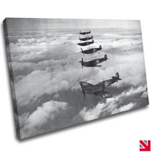 Spitfire Jet Flugzeug 2. Weltkrieg Leinwand Wandkunst Bilddruck - Bild 1 von 3
