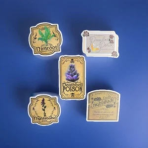 Retro Witchy Halloween Apothecary Bottle Potion Labels (5 Sticker Pack) C - Picture 1 of 6