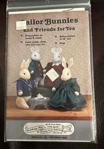 Primitive Gooseberry Hill Sailor Bunny Mouse Friends Sewing Craft Pattern Uncut - Picture 1 of 3