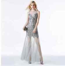 NWT Silver Sequins Sleeveless Evening Dress Size XL 