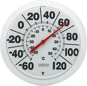 Springfield Indoor Outdoor Big and Bold Dial Thermometer, Funk Thermometer w - Bild 1 von 12