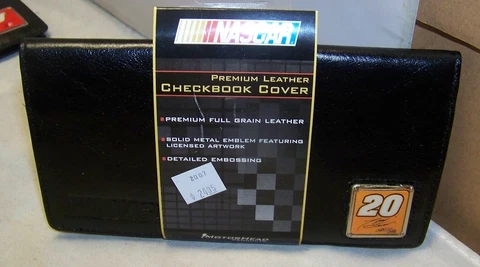 MOTORHEAD #20 TONY STEWART NASCAR LEATHER CHECKBOOK COVER BLACK NEW Cover