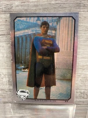 1978 DC Comics Superman Man Steel Old Vintage Movie Foil Sticker Card (F) - Image 1 of 2