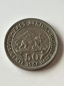 Choose EAST AFRICA 50 CENT 1949-62KN British East bronze coin spl - Picture 1 of 6