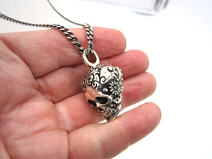 Estate King Baby Studio Ornate Ornate Cog Gear Skull Pendant 66.1 Gram Necklace - Picture 1 of 5